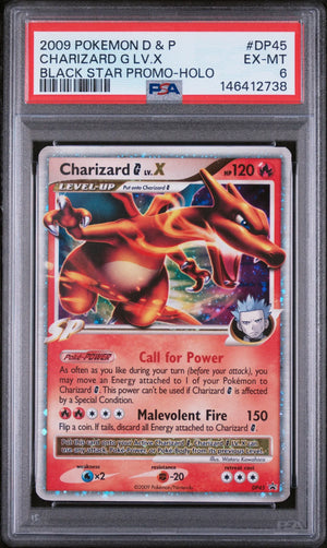 2009 Pokemon Diamond Pearl Black Star Promo Charizard G LV. X -Holo PSA 6 #DP45 