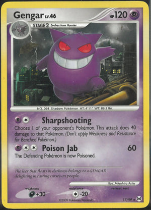 2009 Pokemon Platinum Arceus Rare Normal Gengar 17/99 