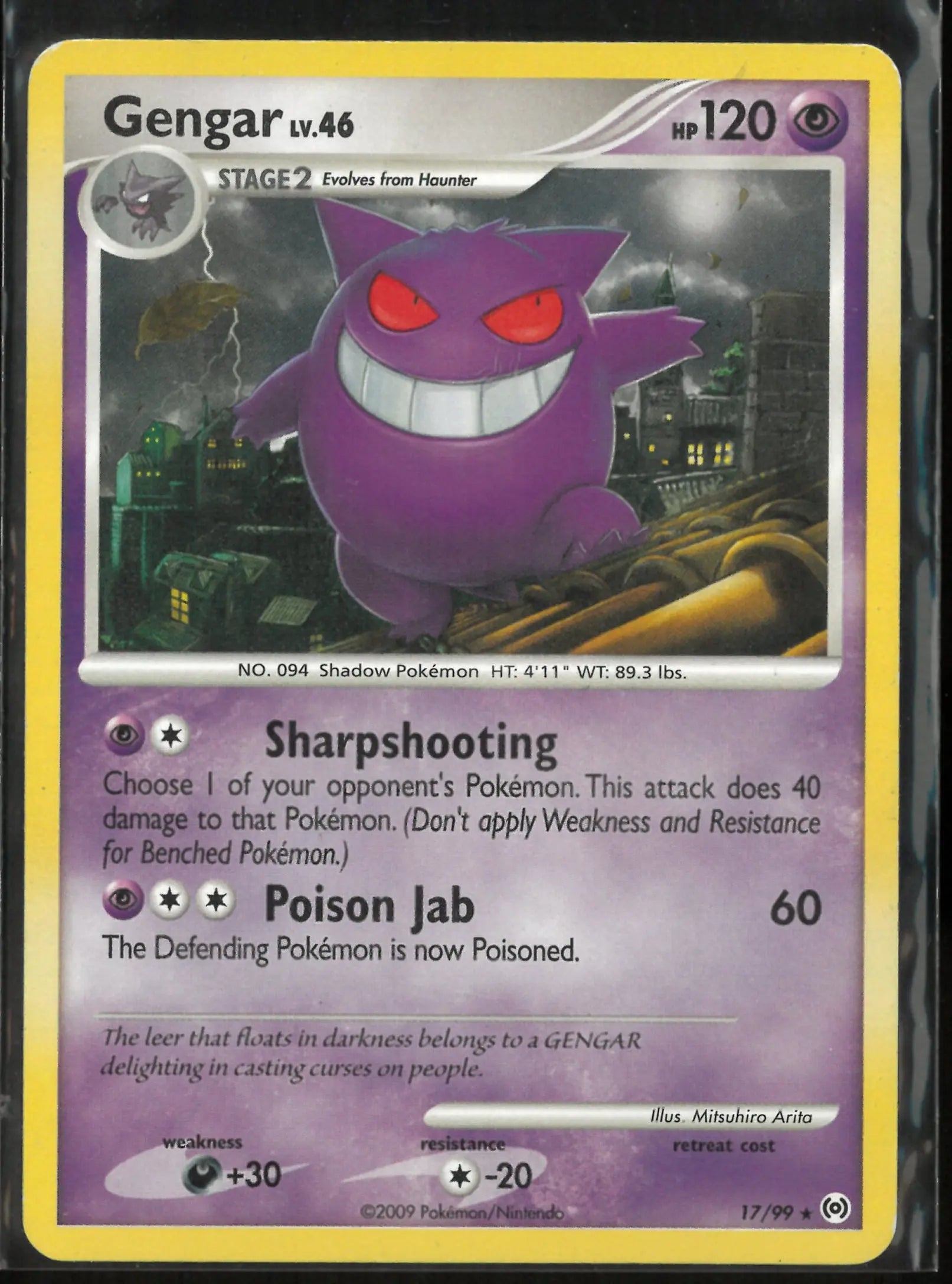 2009 Pokemon Platnium Arceus Gengar Rare 17/99 LP 