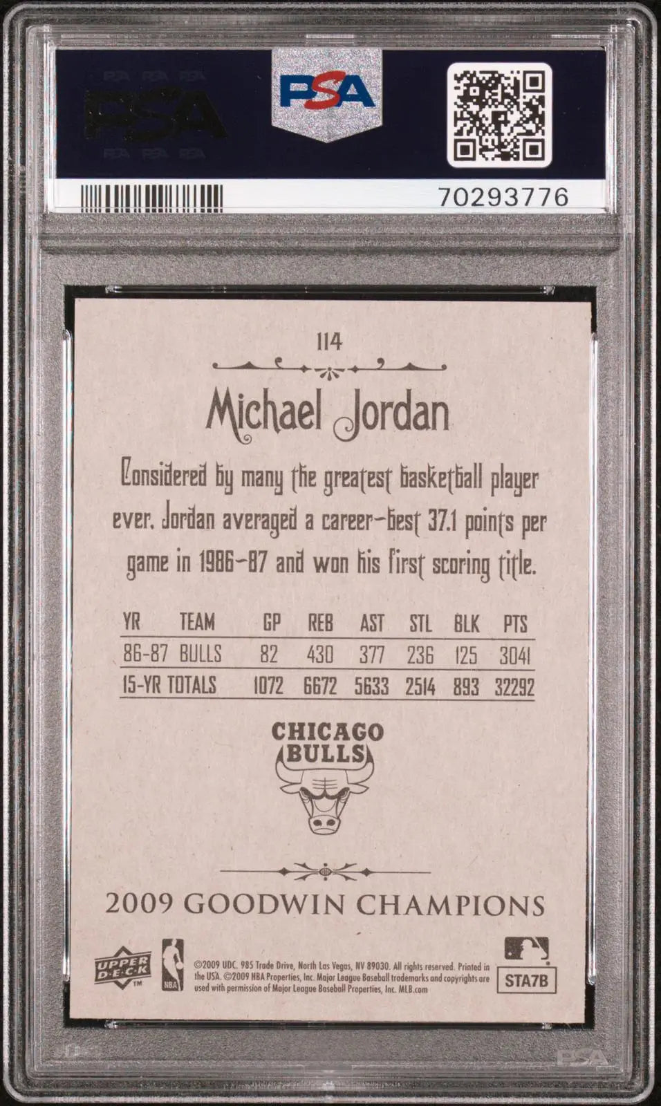 2009 Upper Deck Basketball Goodwin Champions Michael Jordan PSA 10 