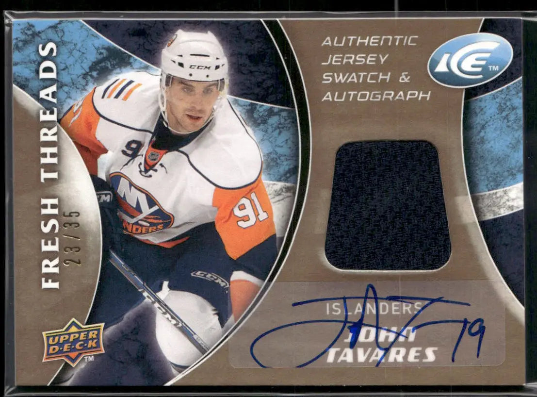 2009 Upper Deck Ice Hockey Fresh Threads Rookie Patch Auto John Tavares /35 