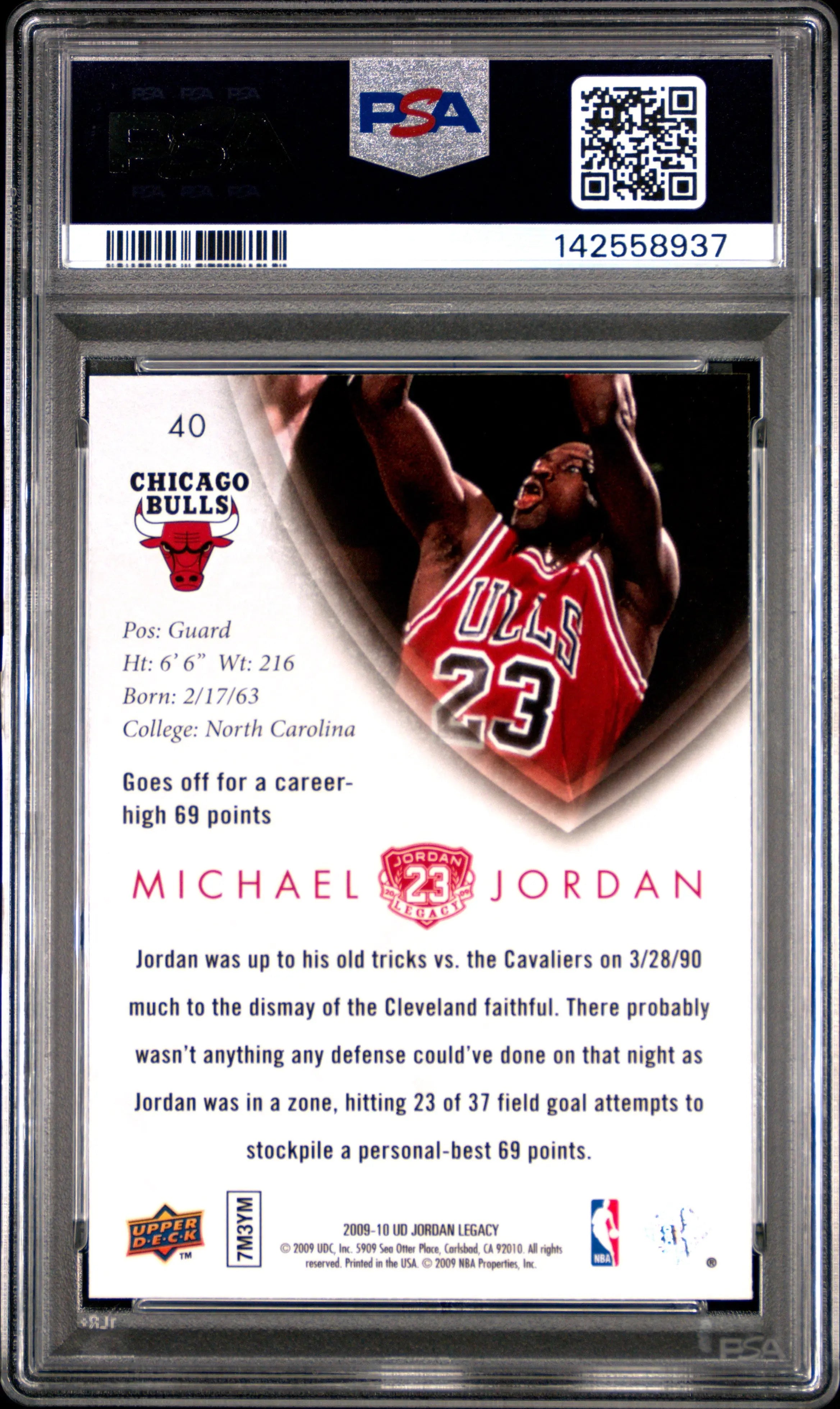 2009 Upper Deck Jordan Legacy Gold Michael Jordan PSA 10 