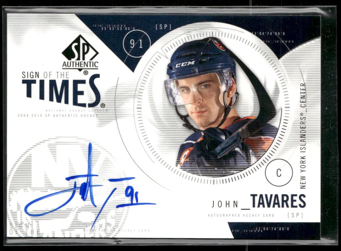 2009 Upper Deck SP Authentic Hockey Sign Of The Times Rookie Auto John Tavares 