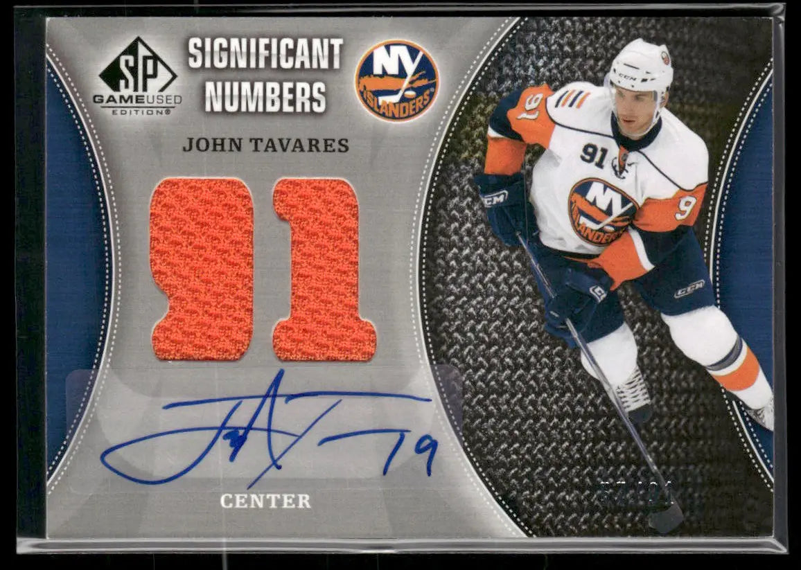 2009 Upper Deck SP Game Used Significant Numbers Rookie Patch Auto John Tavares /91 