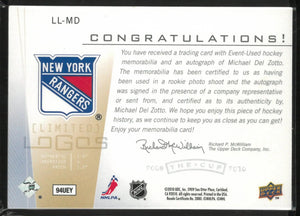 2009 Upper Deck The Cup Limited Logos Patch Auto Michael Del Zotto /50 