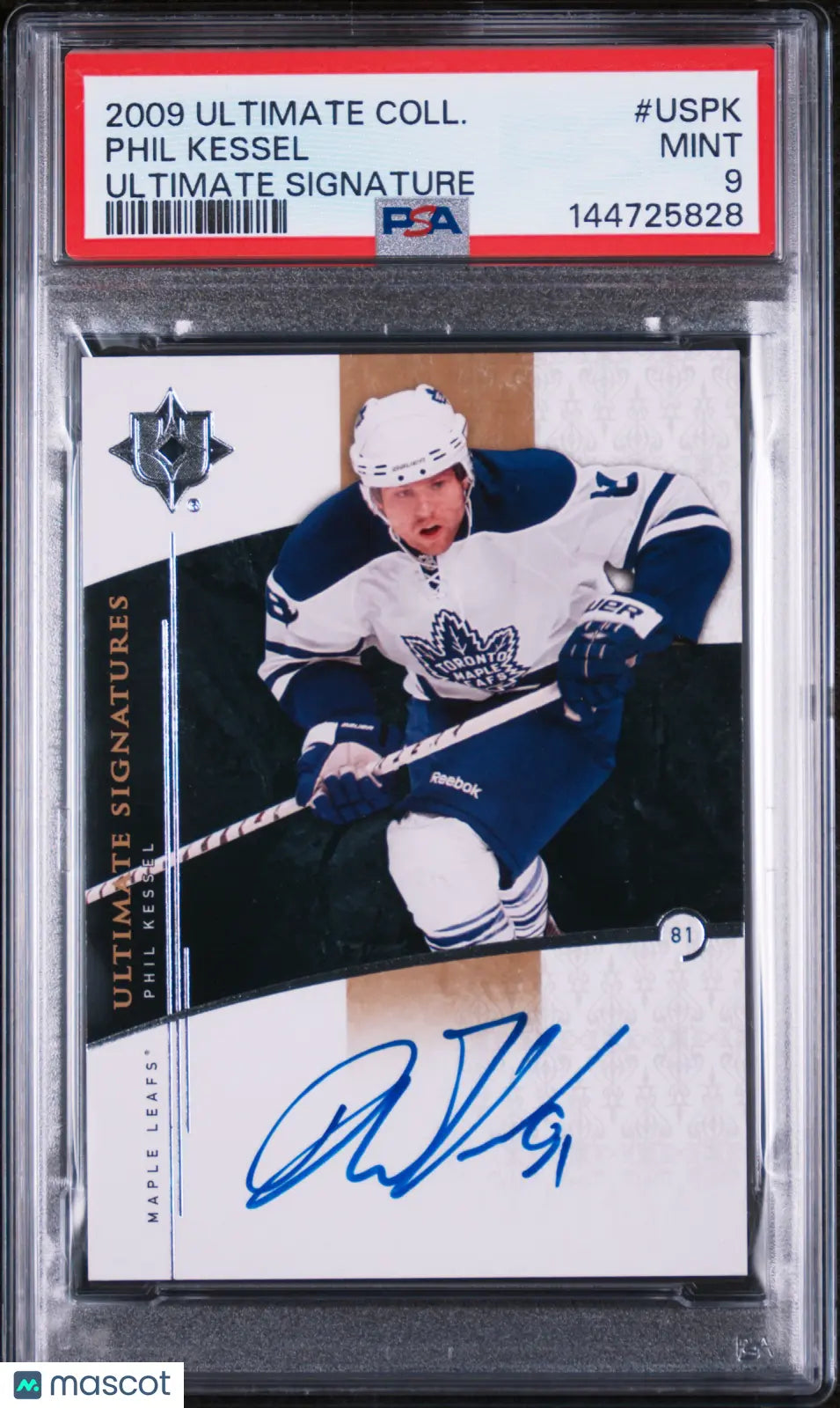2009 Upper Deck Ultimate Collection Ultimate Signatures Auto Phil Kessel PSA 9 