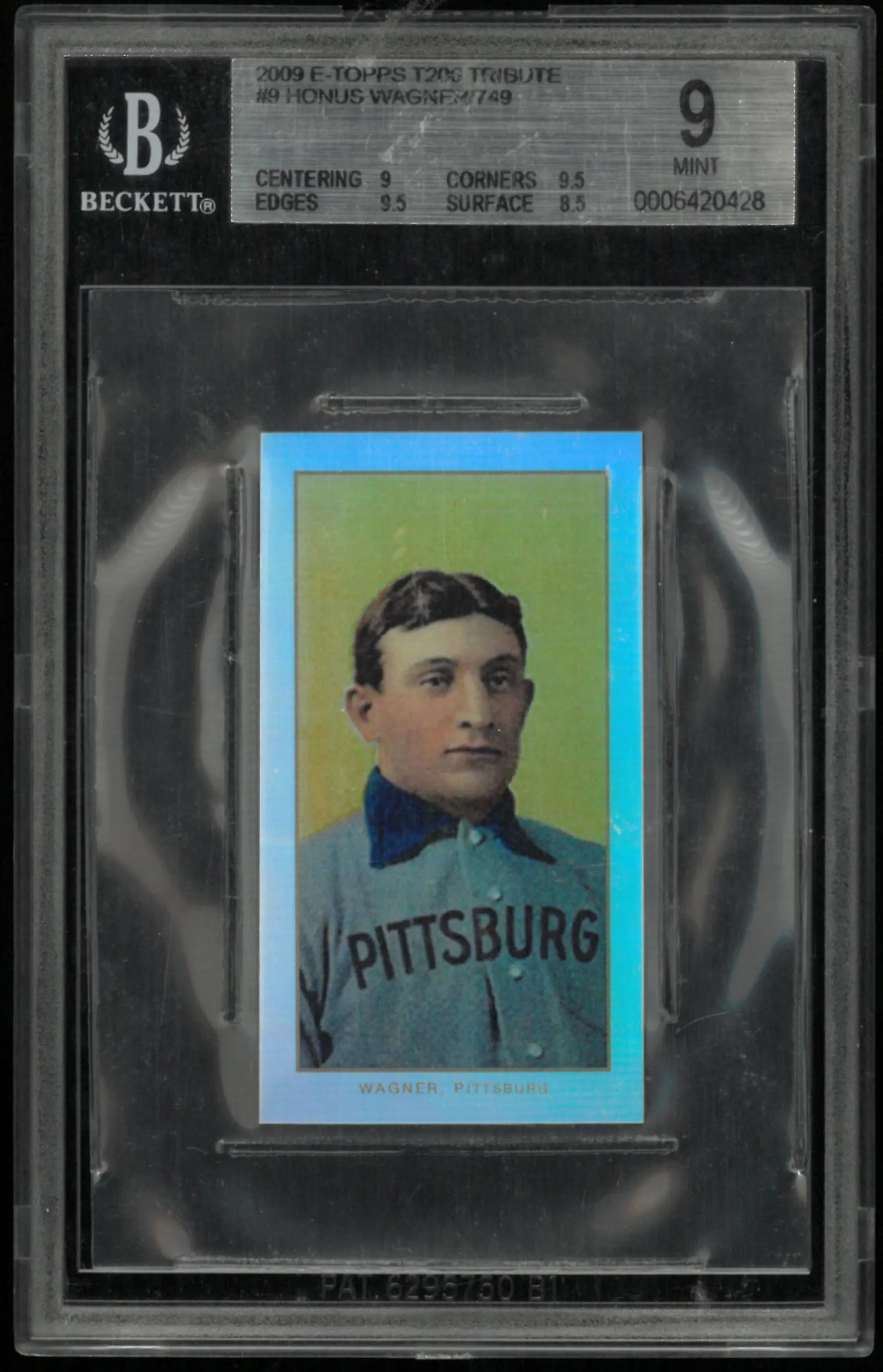 2009 eTopps T206 Tribute Honus Wagner /749 BGS 9 