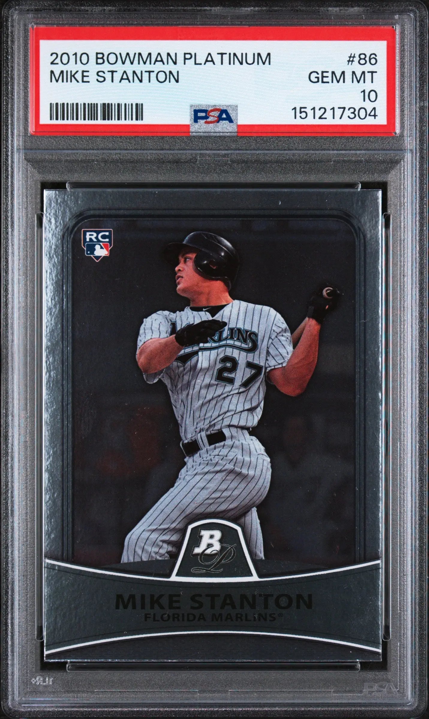2010 Bowman Platinum Rookie Mike Stanton RC PSA 10 