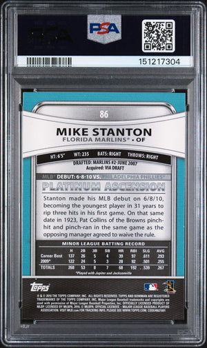 2010 Bowman Platinum Rookie Mike Stanton RC PSA 10 