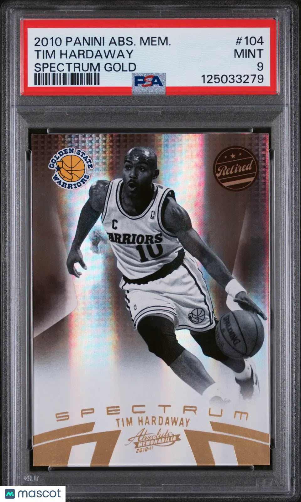 2010 Panini Absolute Memorabilia /100 Tim Hardaway #104 Spectrum Gold PSA 9 