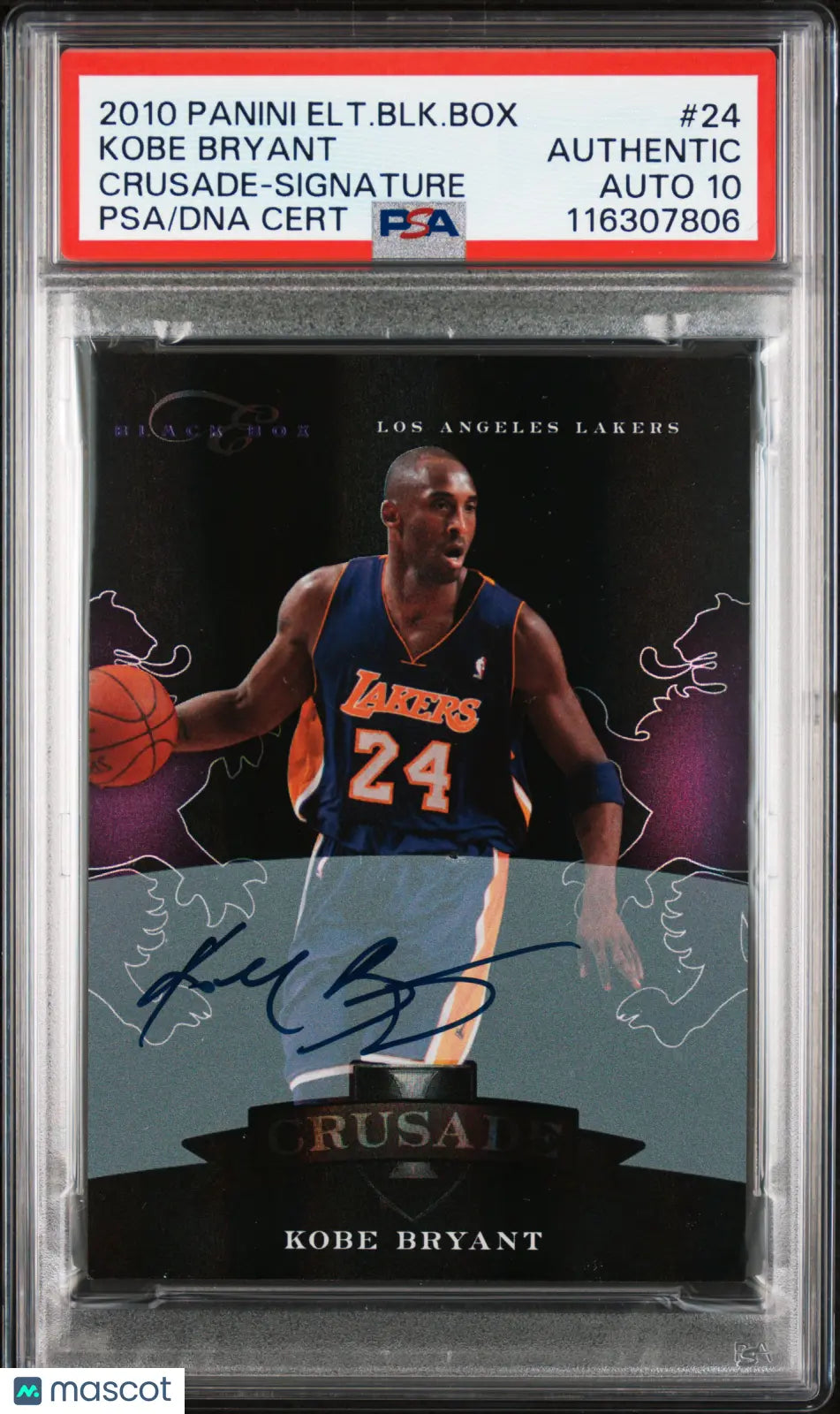 2010 Panini Elite Black Box Crusade Kobe Bryant Signature Auto PSA A /149 