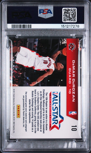 2010 Panini Season Rookie Patch Autograph Challenge DeMar DeRozan Auto /25 PSA 8 