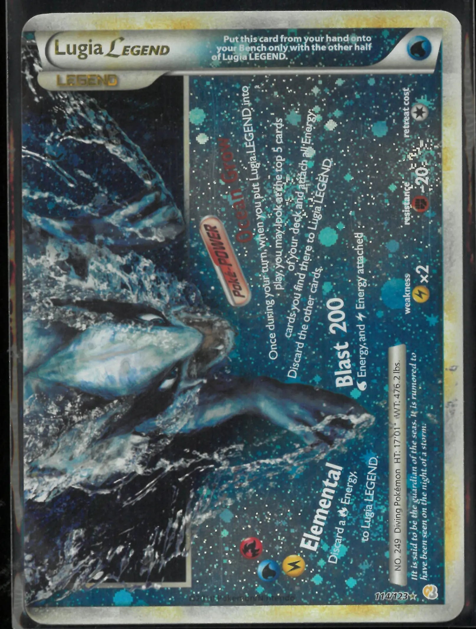 2010 Pokemon HeartGold SoulSilver Ultra Rare Lugia Legend Bottom 114/123 