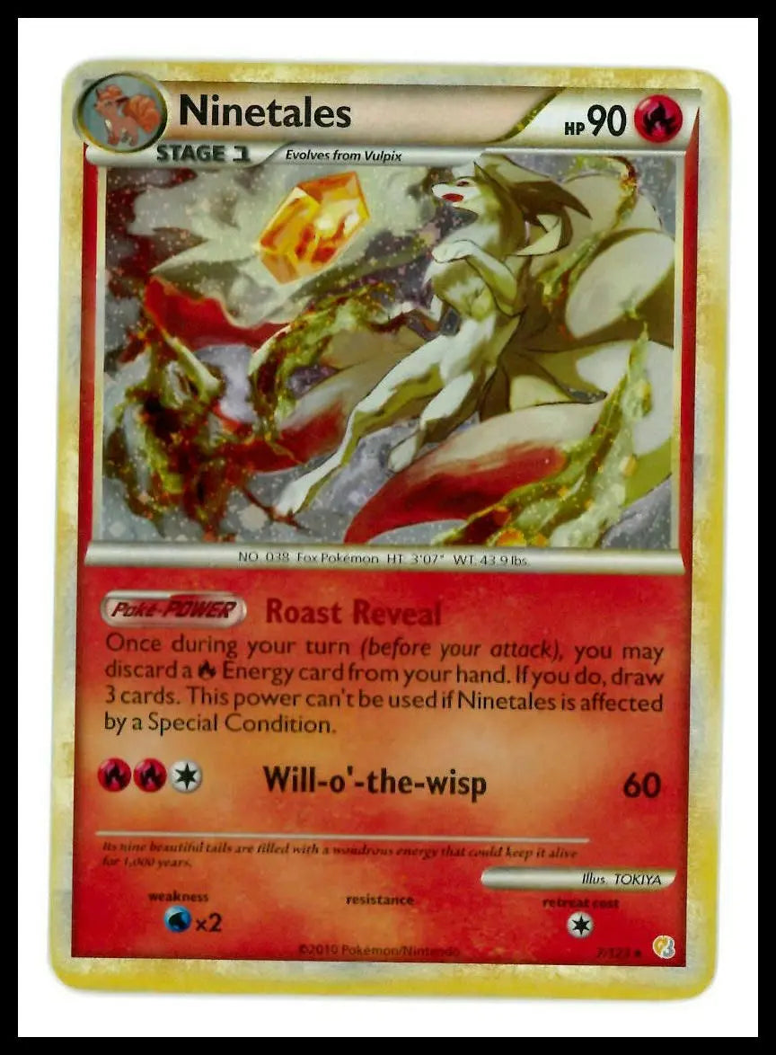 2010 Pokemon HeartGold & SoulSilver Ninetales 007/123 LP 