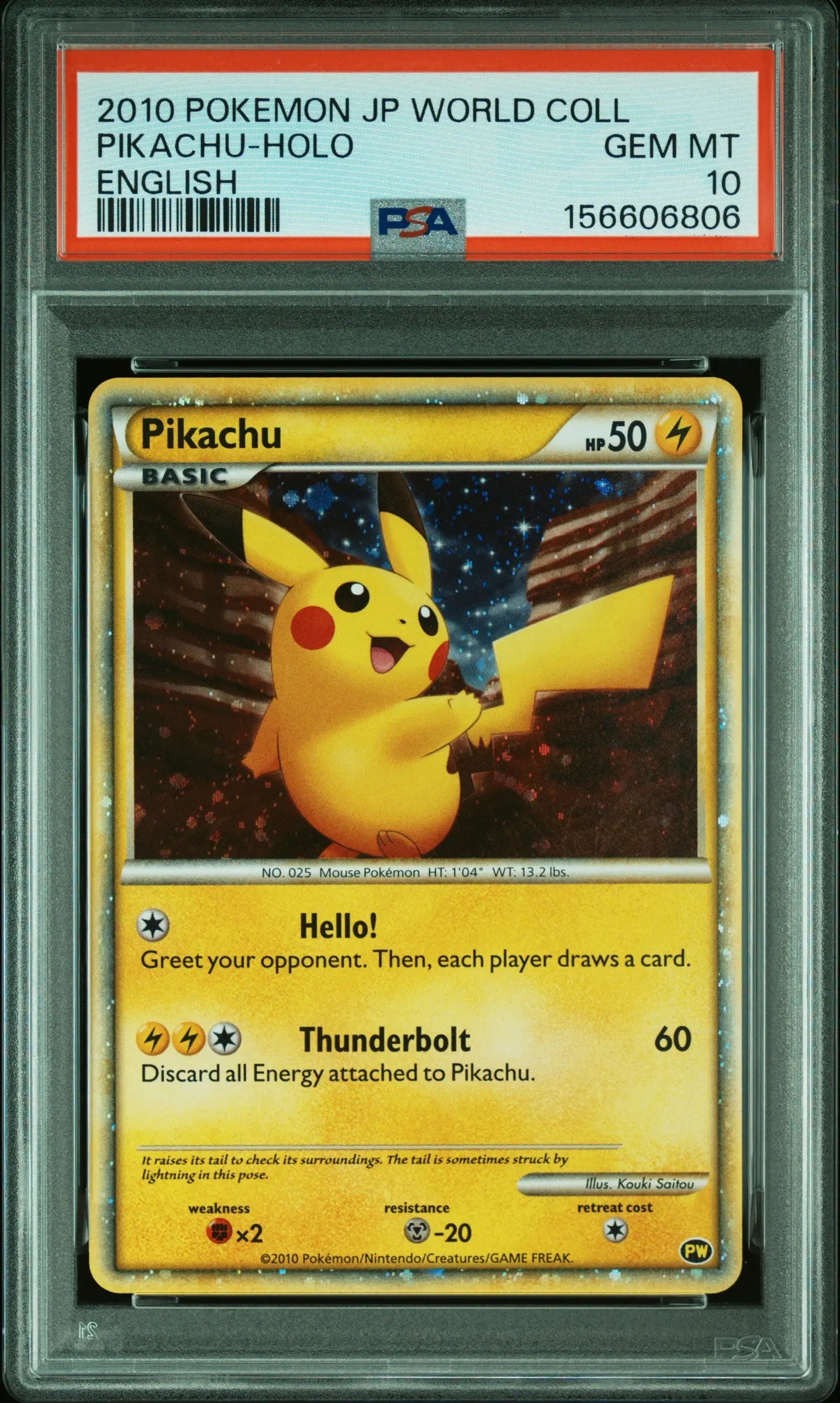 2010 Pokemon Japanese World Collection Pikachu-Holo English PSA 10 