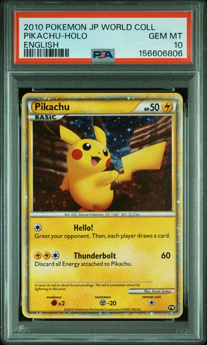 2010 Pokemon Japanese World Collection Pikachu-Holo English PSA 10 