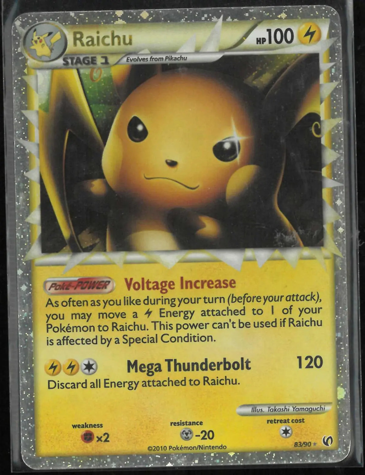 2010 Pokemon Undaunted Raichu Prime 83/90 MP 