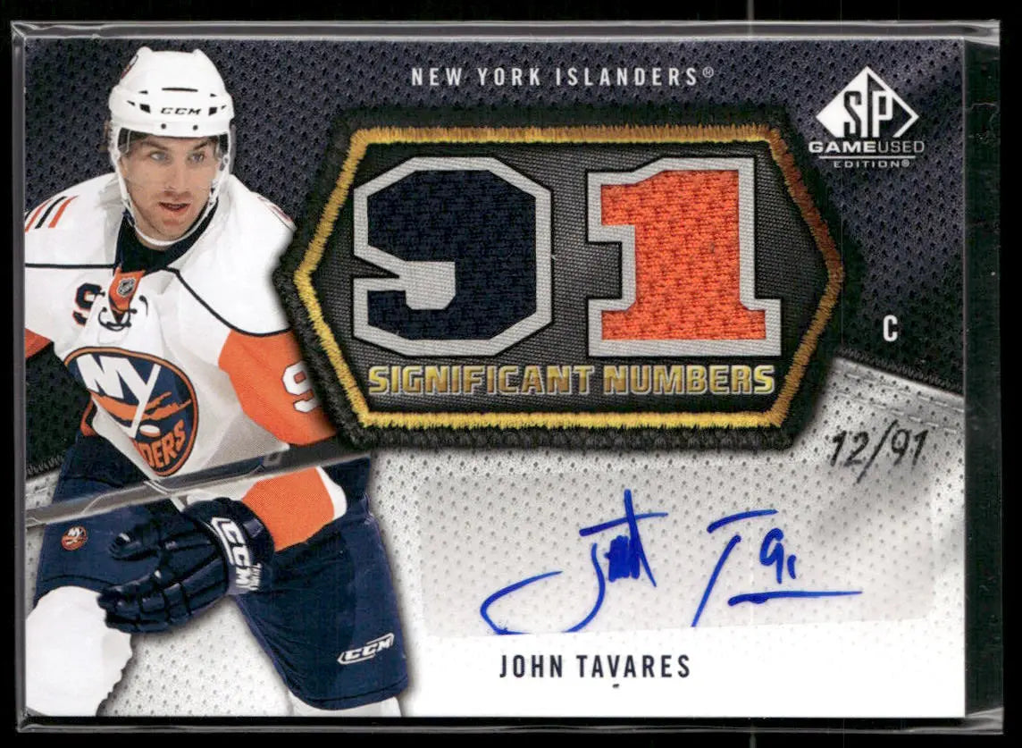 2010 Upper Deck SP Game Used Hockey Significant Numbers Patch Auto John Tavares /91 