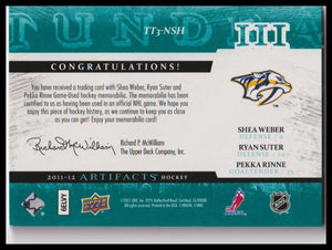 2011-12 UD Artifacts Weber Suter Rinne Tundra Trios Patches Emerald #/20 