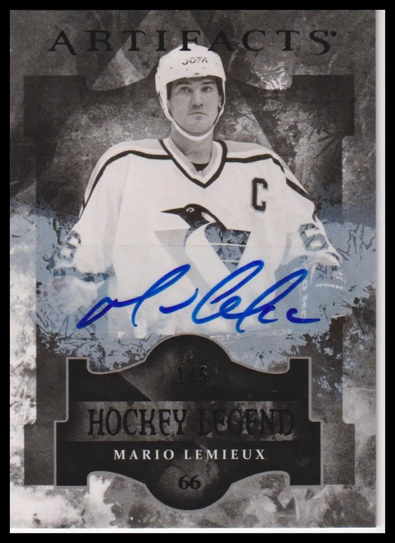 2011-12 Upper Deck Artifacts #106 Mario Lemieux Black Auto #/5 