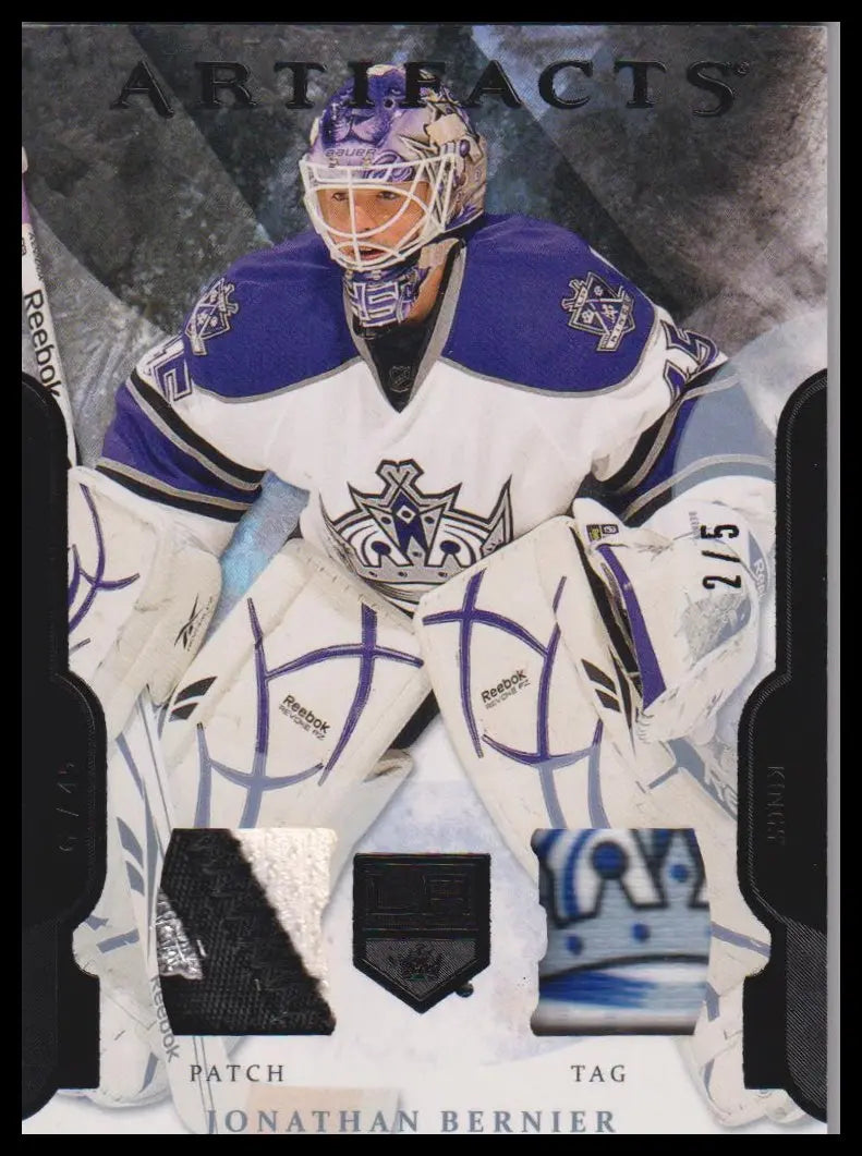 2011-12 Upper Deck Artifacts #45 Jonathan Bernier Jerseys Patch Tags Black #/5 