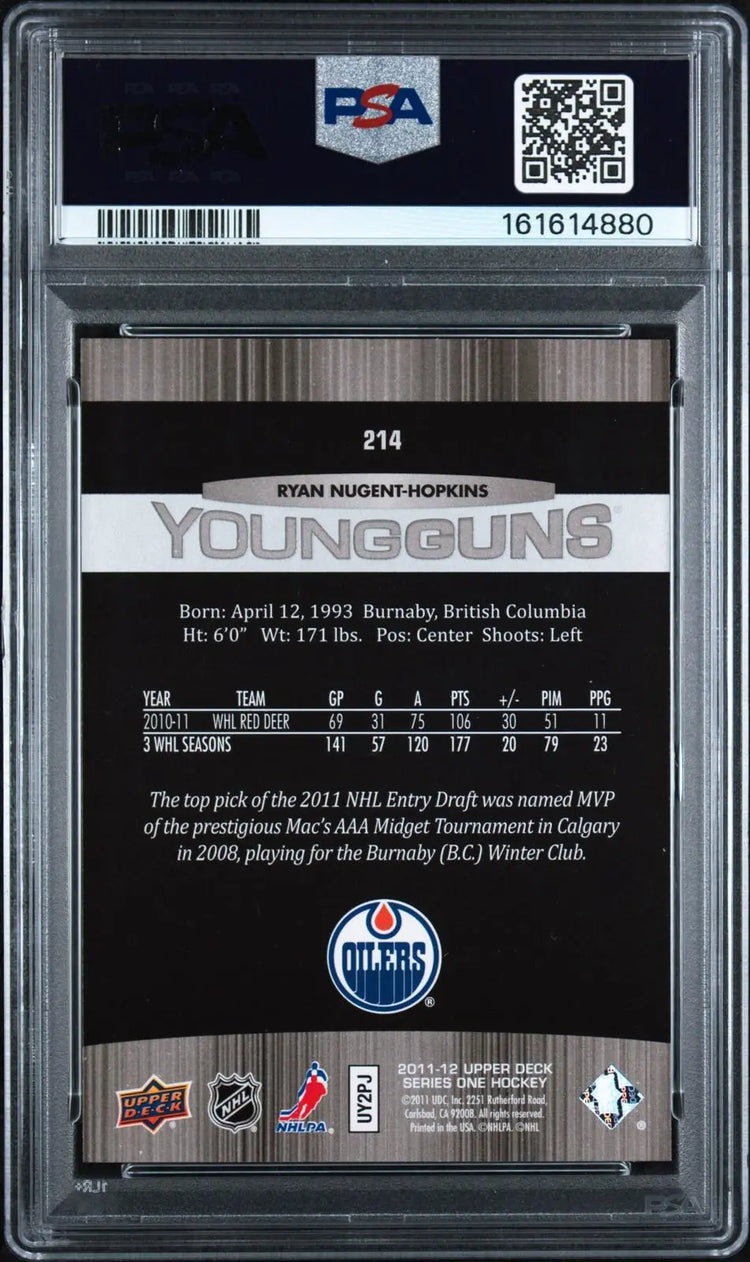 2011-12 Upper Deck Series 1 Rookie Young Guns Ryan Nugent-Hopkins RC PSA 9 