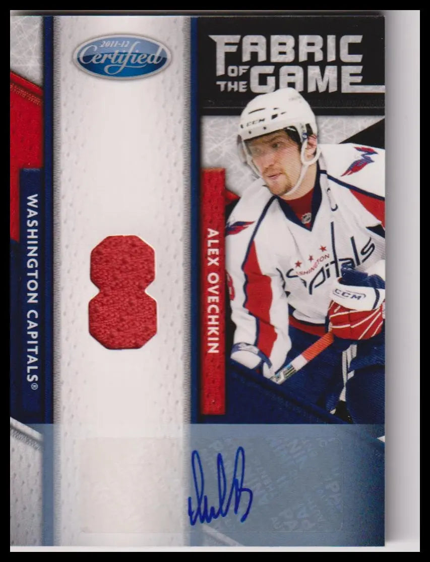 2011 Panini Certified Alex Ovechkin Fabric of the Game Jersey Number Auto #/25 