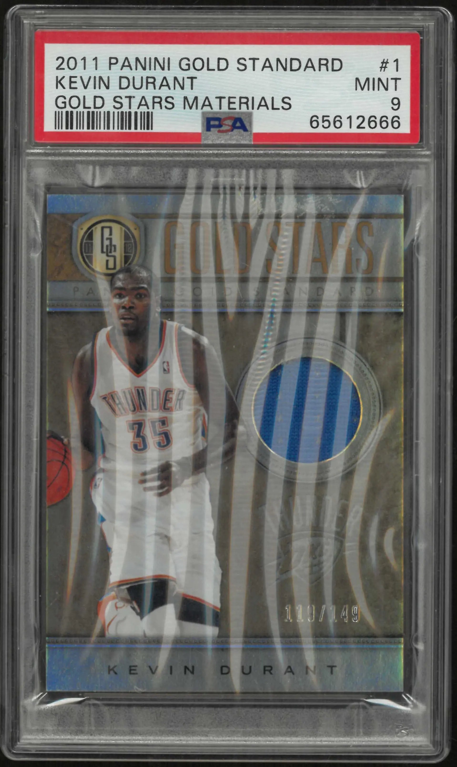 2011 Panini Gold Standard Gold Stars Patch Kevin Durant /149 PSA 9 