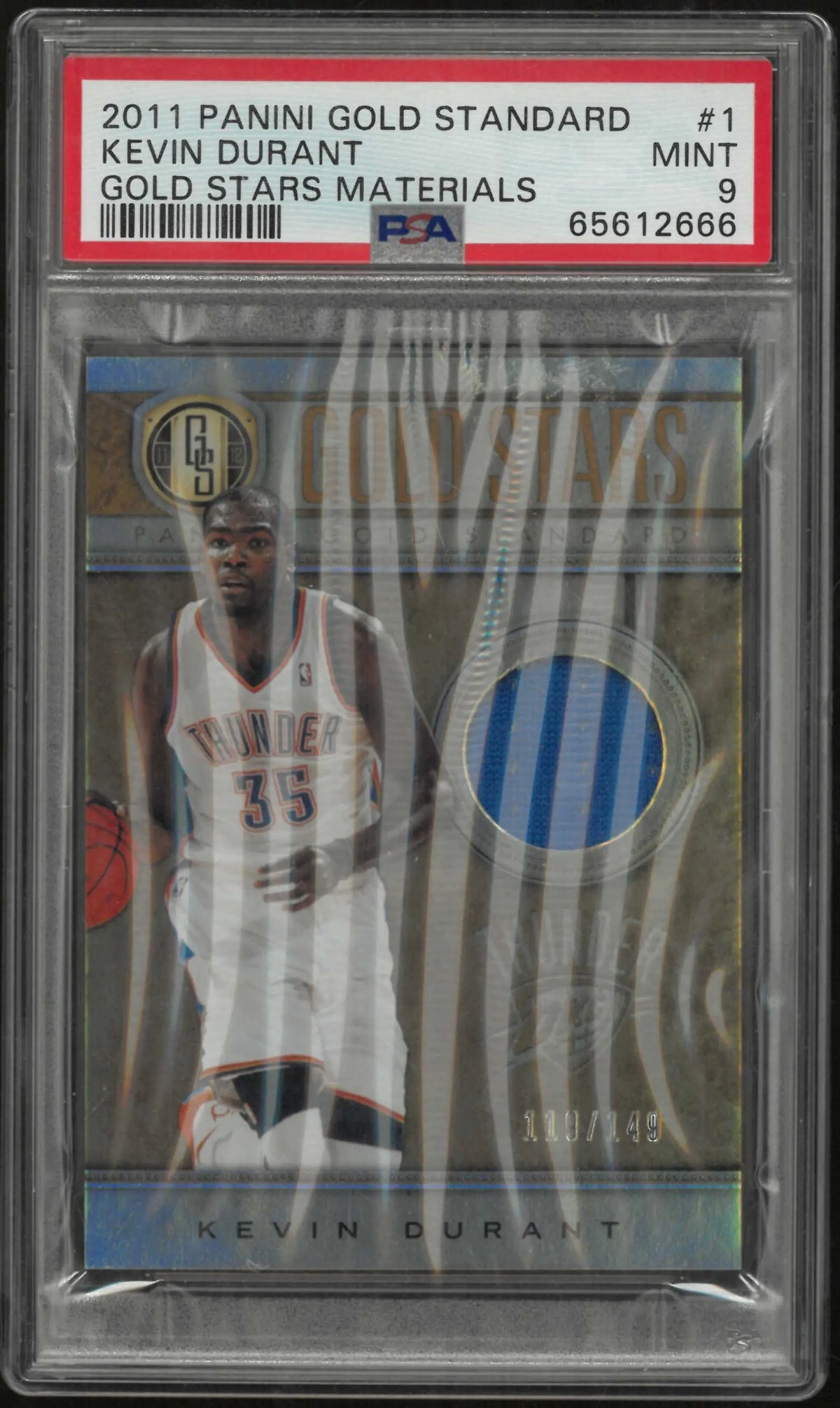 2011 Panini Gold Standard Gold Stars Patch Kevin Durant /149 PSA 9 