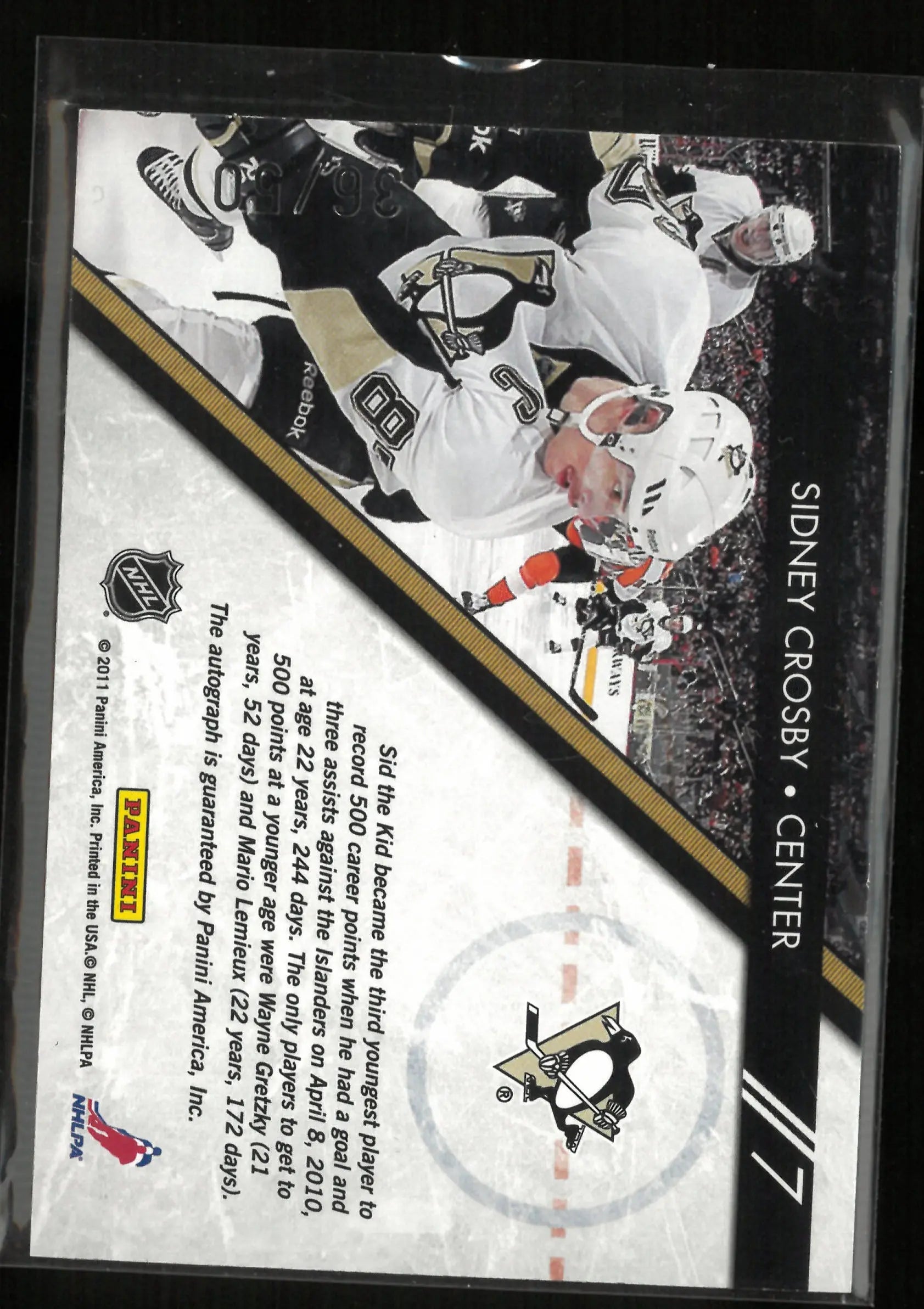 2011 Panini Pinnacle Autograph Sidney Crosby Auto /50 