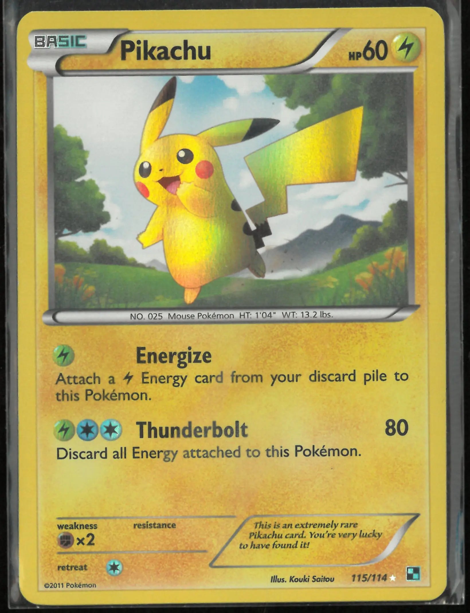 2011 Pokemon Black and White Secret Rare Pikachu 115/114 