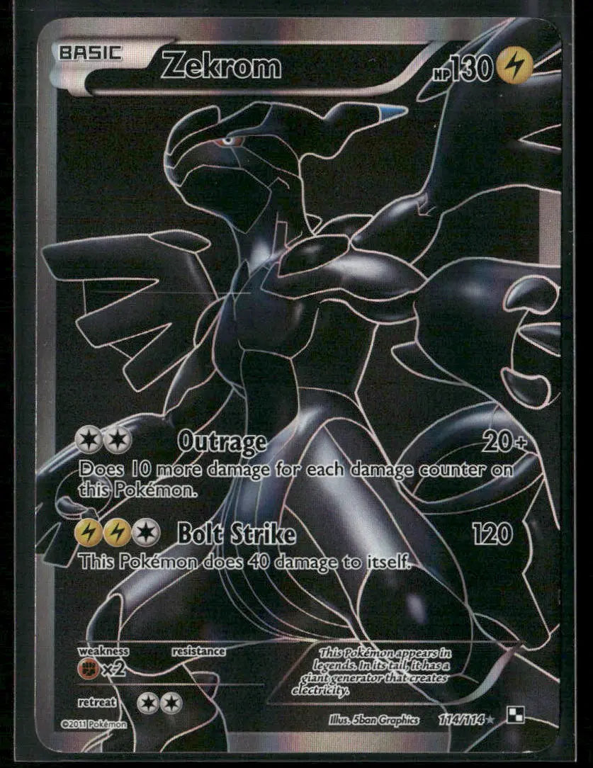 2011 Pokemon Black & White Zekrom Full Art Card 114/114 Sale
