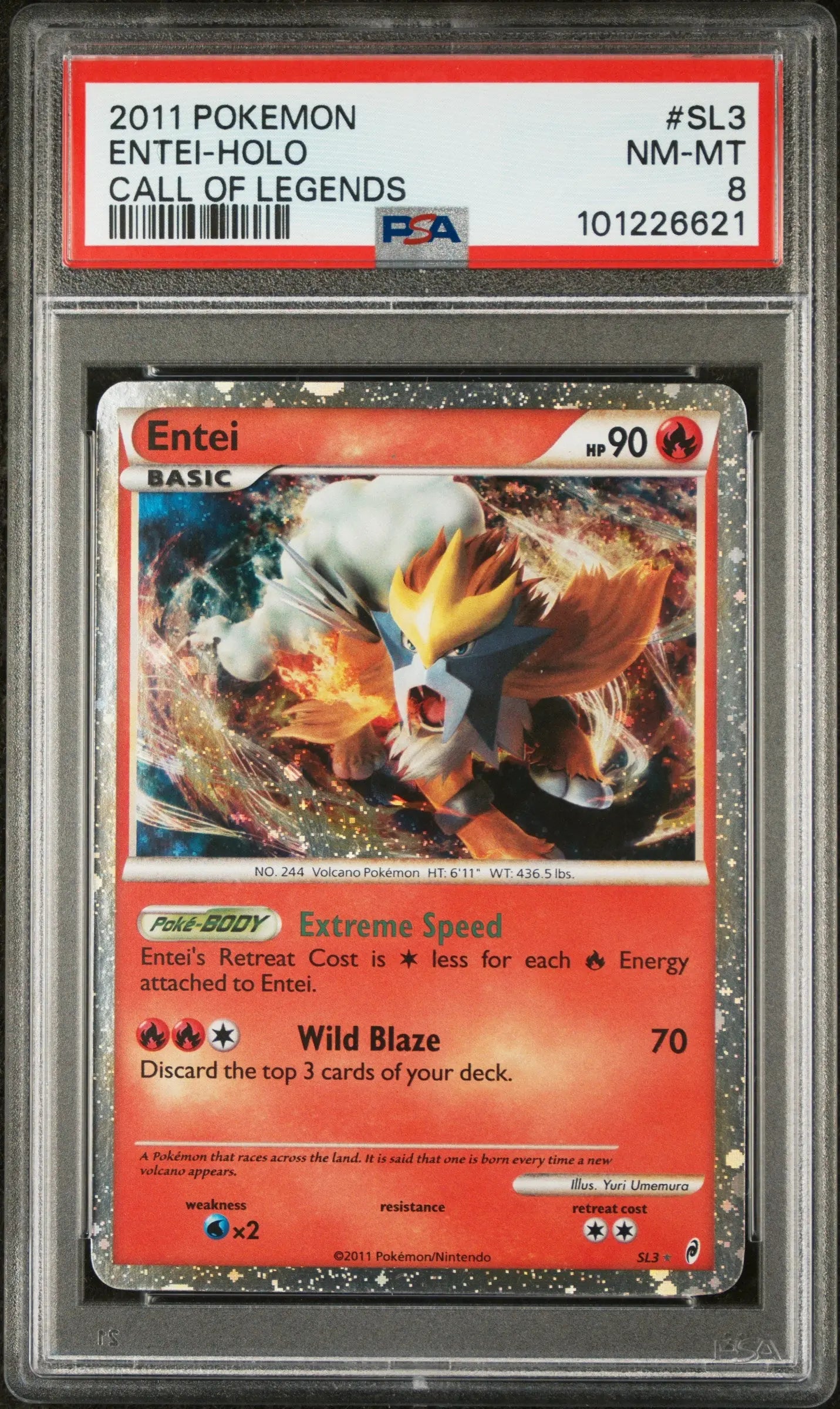 2011 Pokemon Call Of Legends Entei Holo SL3 PSA 8 