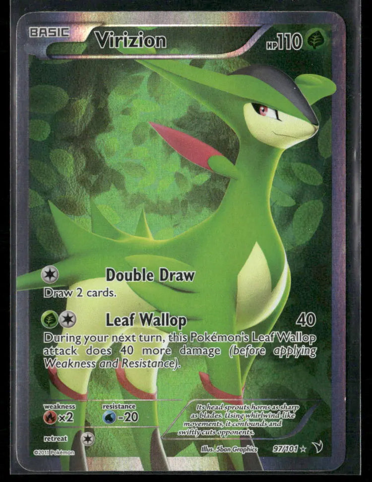 2011 Pokemon Noble Victories Ultra Rare Full Art Virizion 97/101 