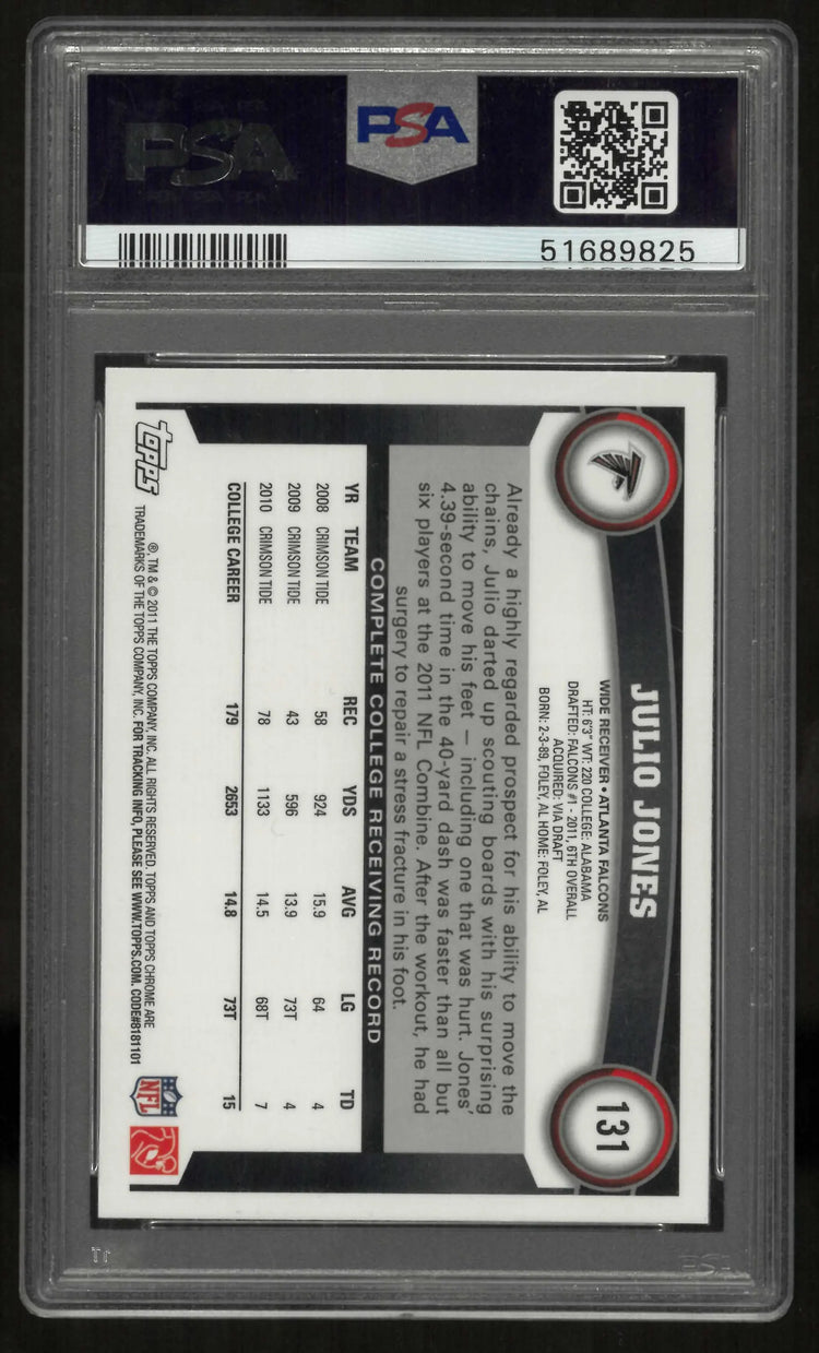2011 Topps Chrome Rookie Julio Jones RC PSA 9 