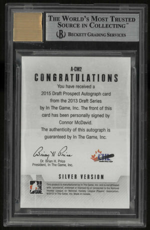 2012-13 In The Game Draft Prospect Autograph Connor McDavid Auto BGS 9 Auto 10 