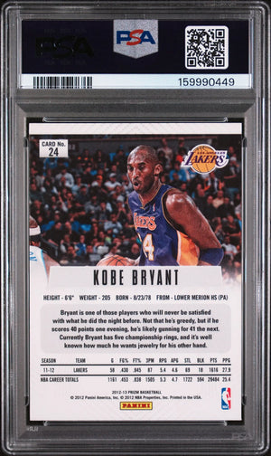 2012 Panini Prizm Kobe Bryant PSA 9 