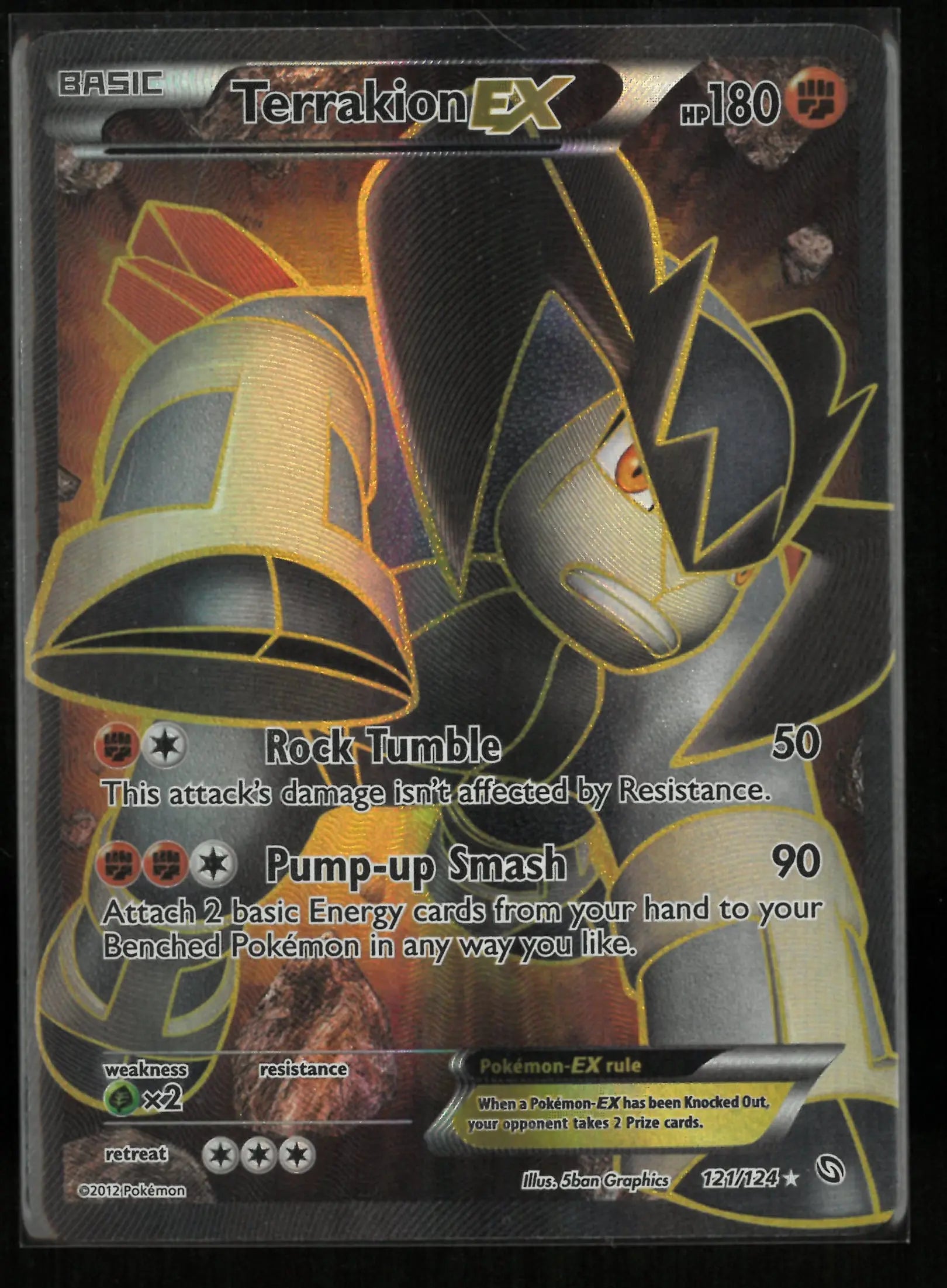 2012 Pokemon Dragons Exalted Terrakion EX Ultra Rare 121/124 