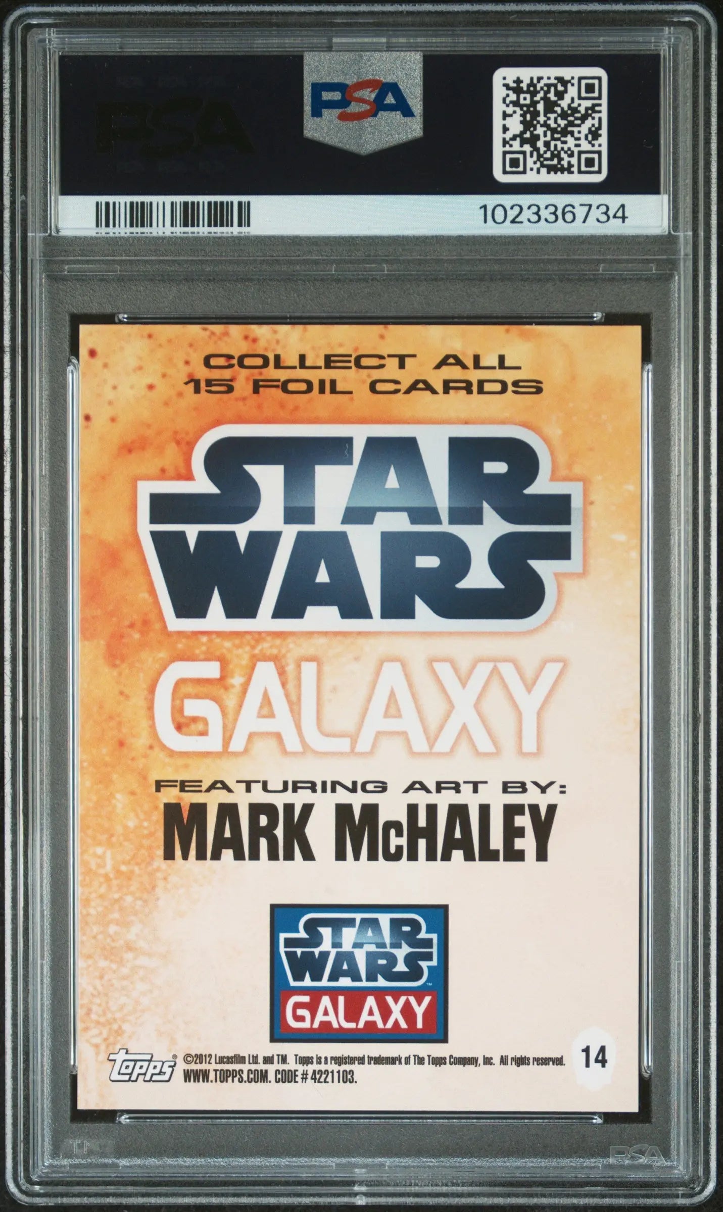 2012 Topps Star Wars Galaxy Series 7 Foil Cards Darth Vader #14 PSA 10 