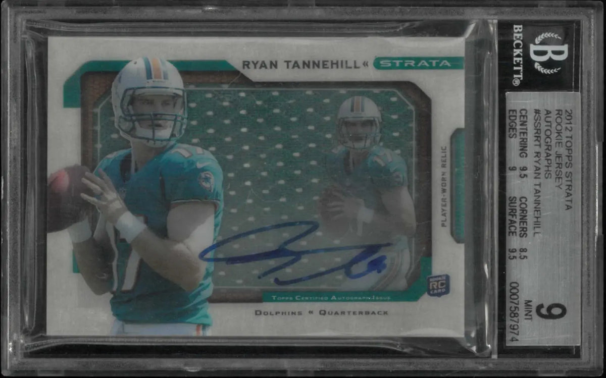 2012 Topps Strata Rookie Autograph Patch Ryan Tannehill Auto /40 RC BGS 9 