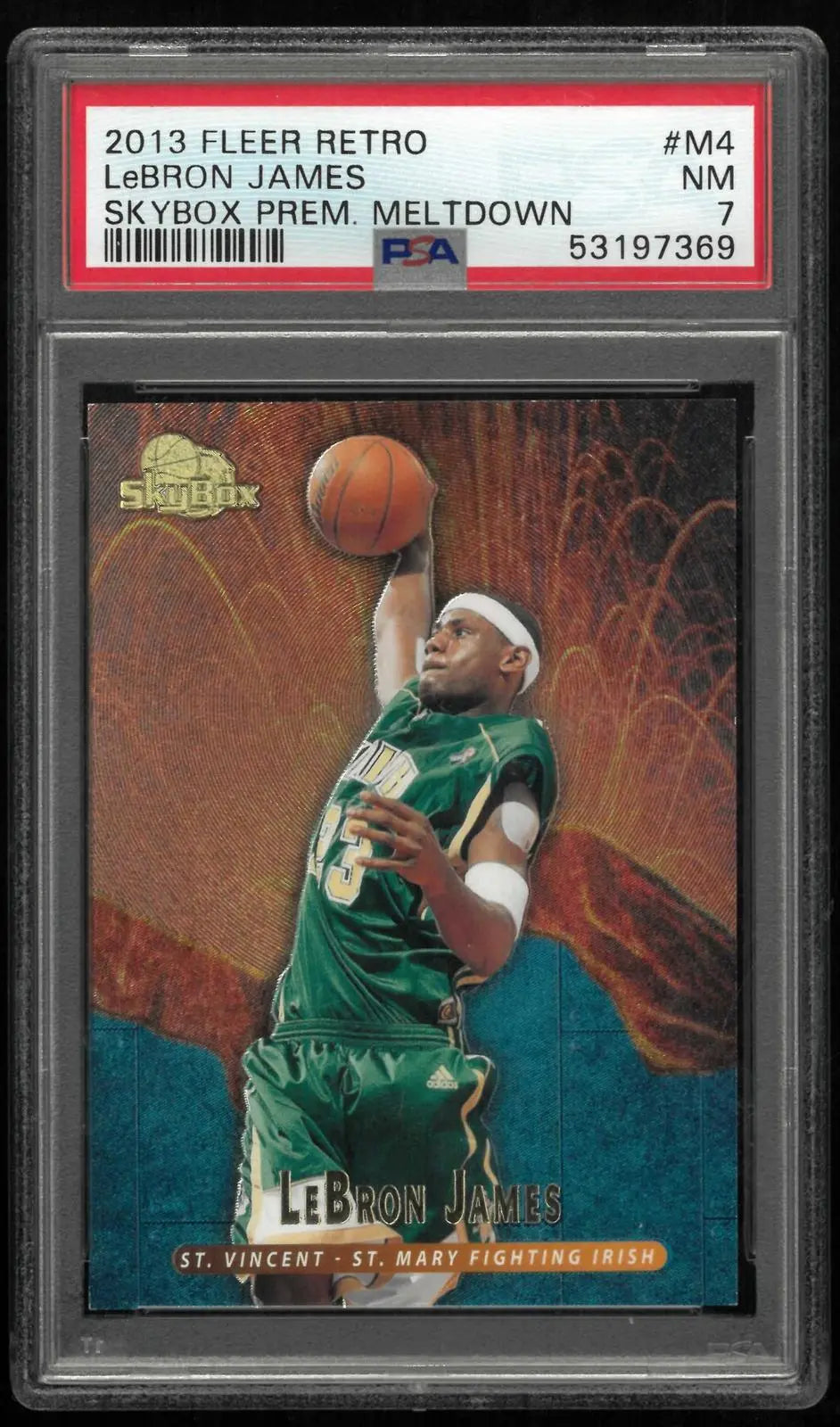 2013-14 Fleer Retro 1995-96 Skybox Premium Meltdown Lebron James PSA 7 