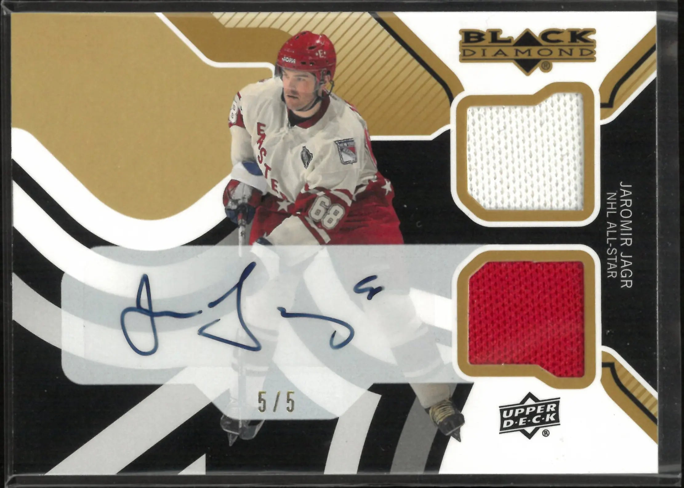 2013-14 Upper Deck Black Diamond Double Diamond Patch Autograph Jaromir Jagr /5 