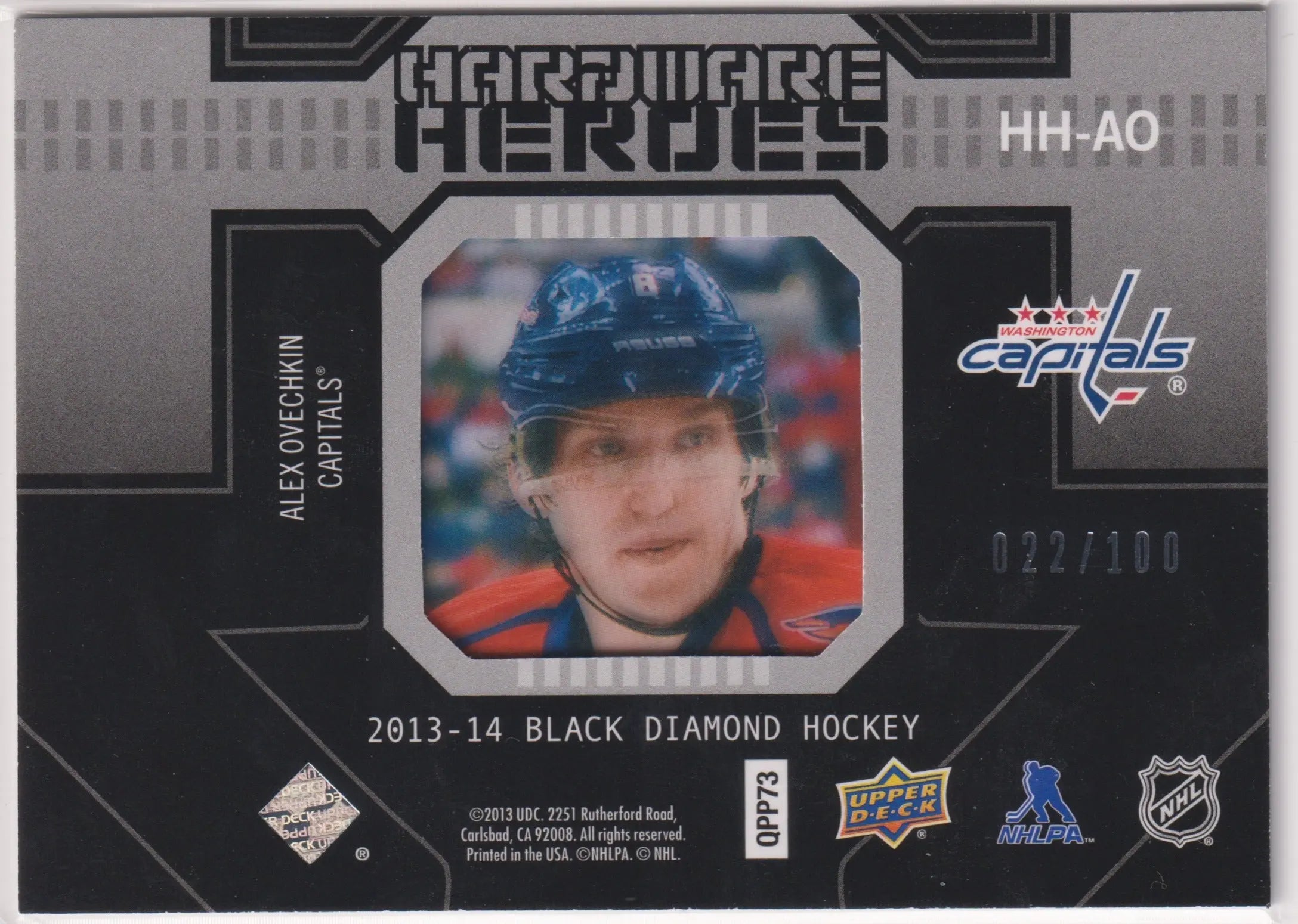 2013-14 Upper Deck Black Diamond Hardware Heroes Alex Ovechkin /100 