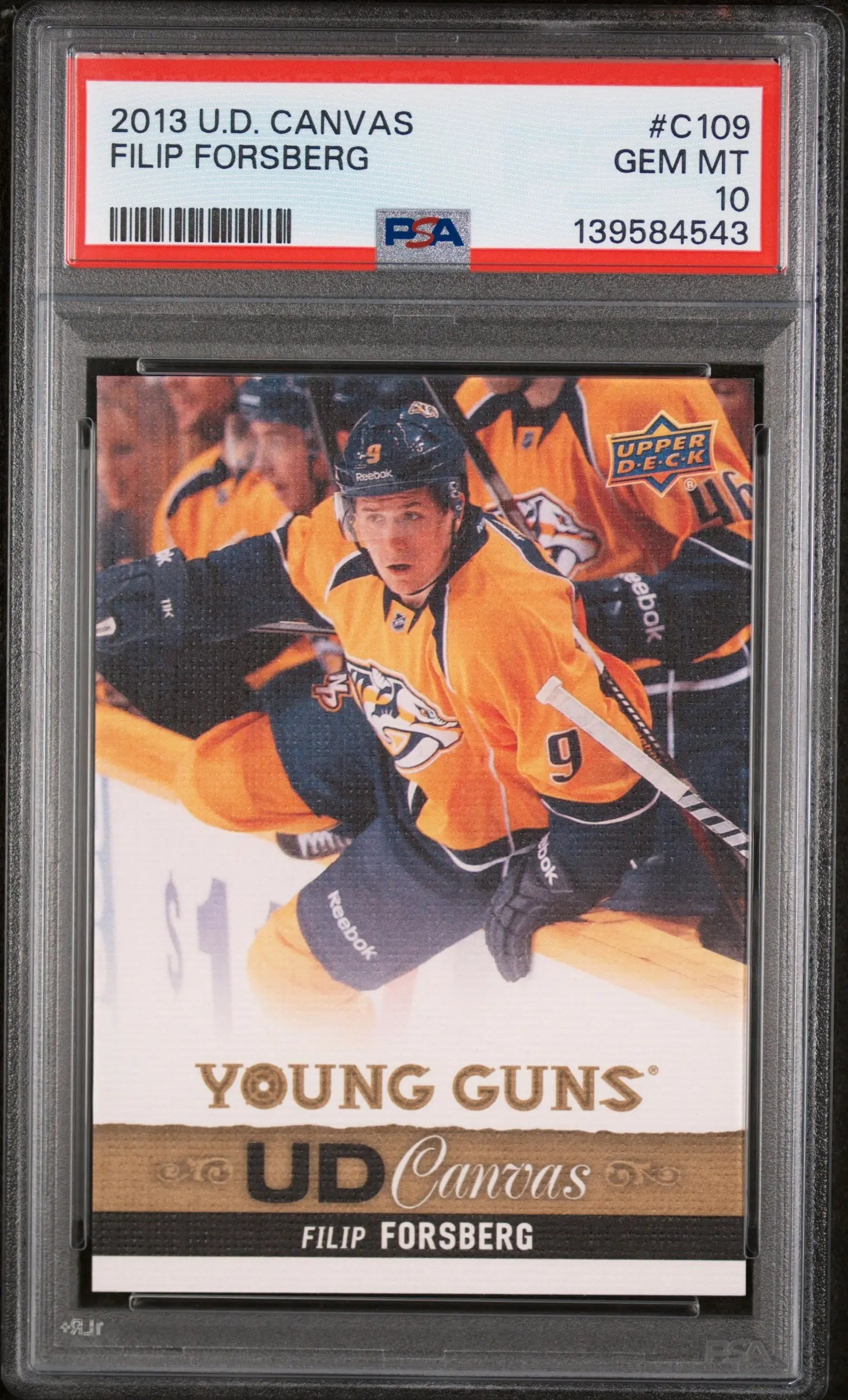 2013-14 Upper Deck Series One UD Canvas Young Guns RC Filip Forsberg PSA 10 