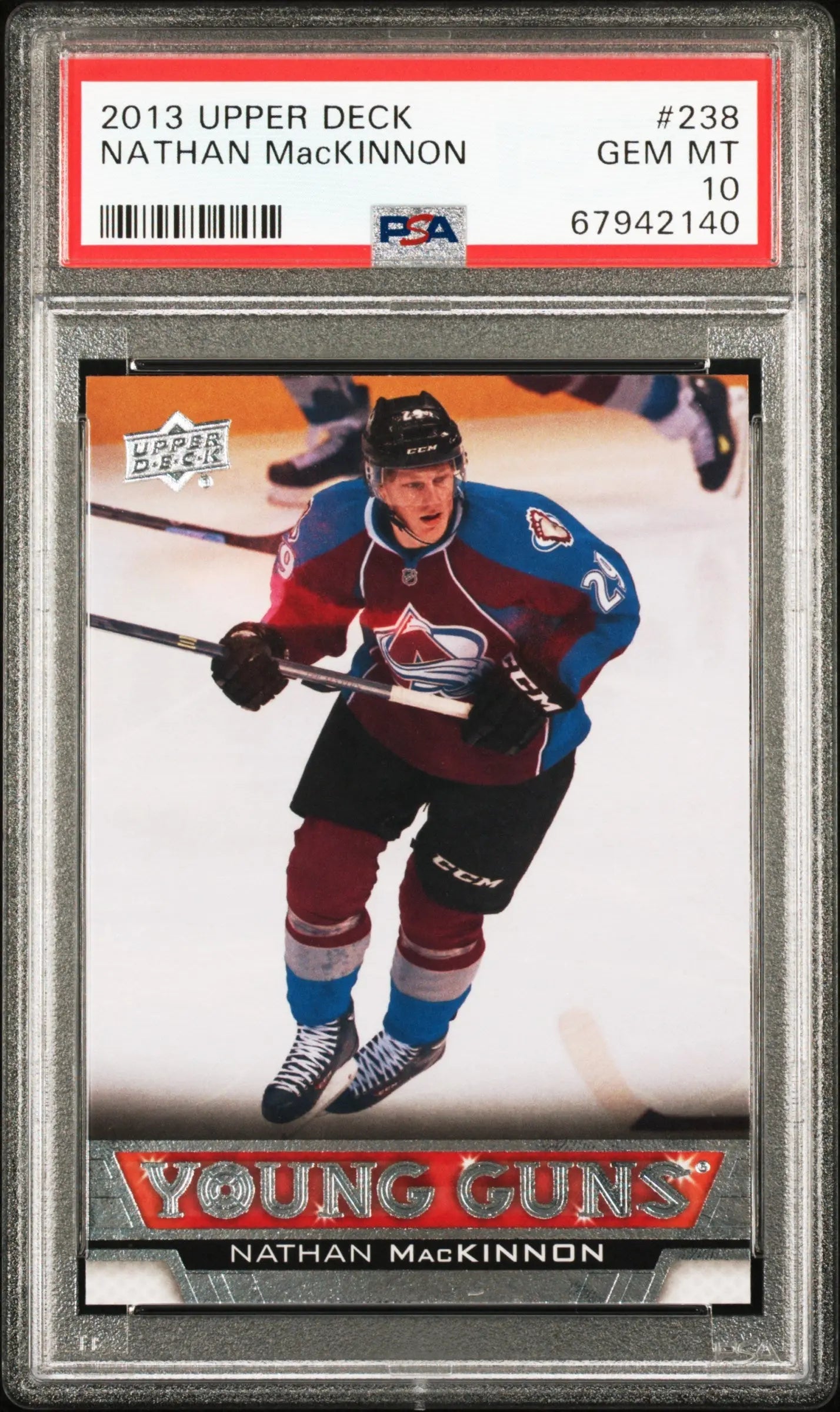2013-14 Upper Deck Series One Young Guns Rookie Nathan Mackinnon RC PSA 10 