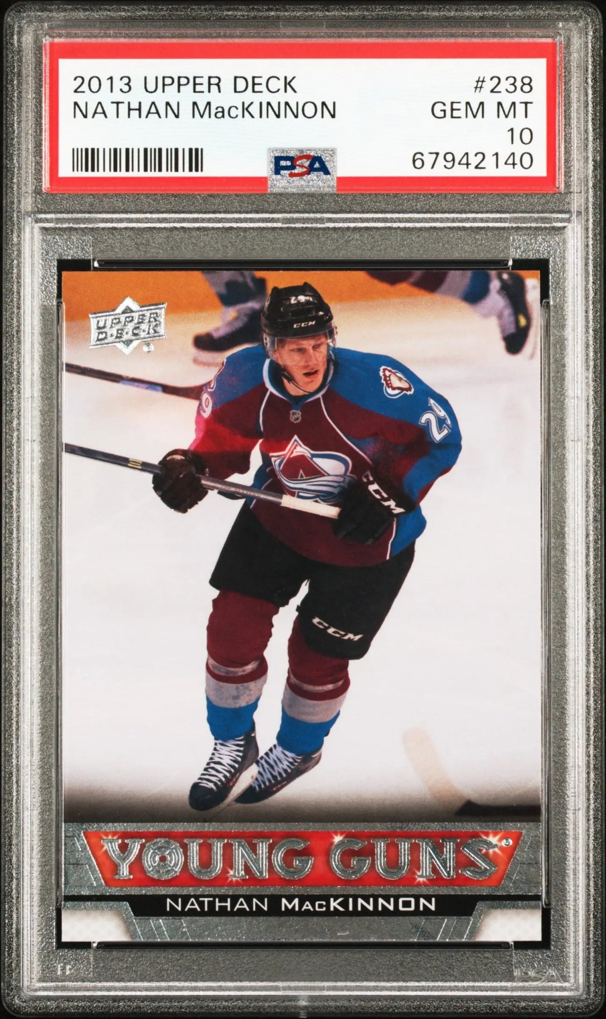 2013-14 Upper Deck Series One Young Guns Rookie Nathan Mackinnon RC PSA 10 