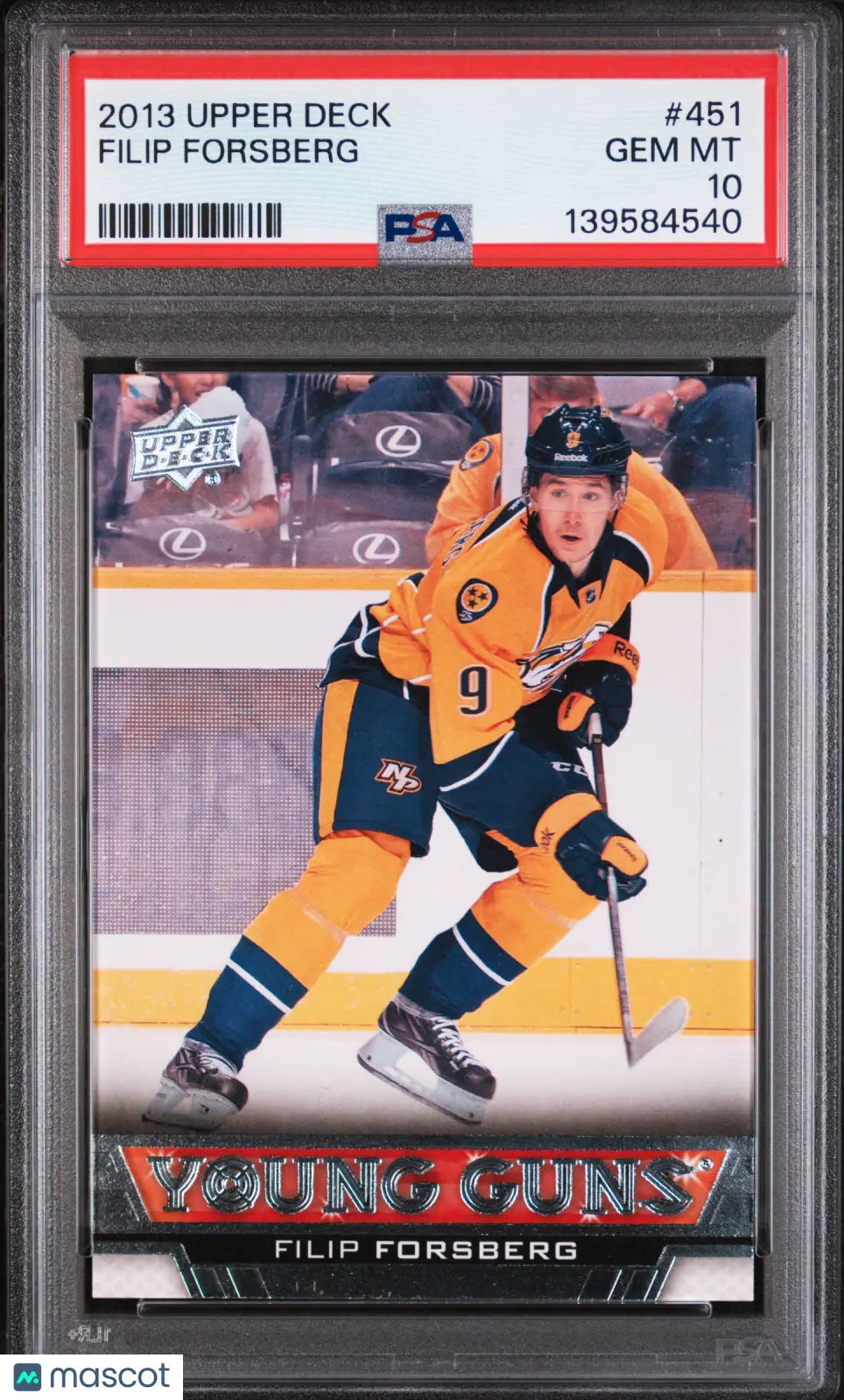 2013-14 Upper Deck Series Two Filip Forsberg Young Guns RC Rookie #451 PSA 10 