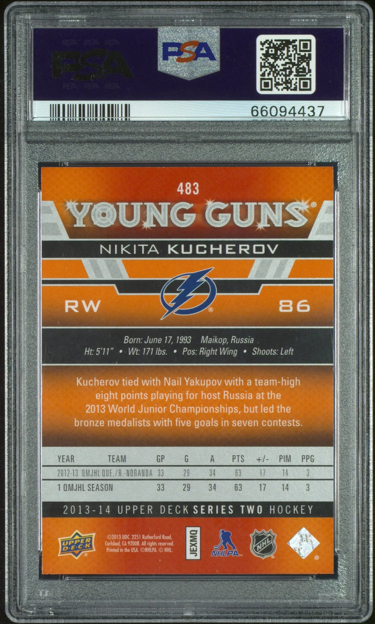 2013-14 Upper Deck Series Two Nikita Kucherov Young Guns RC Rookie #483 PSA 10 