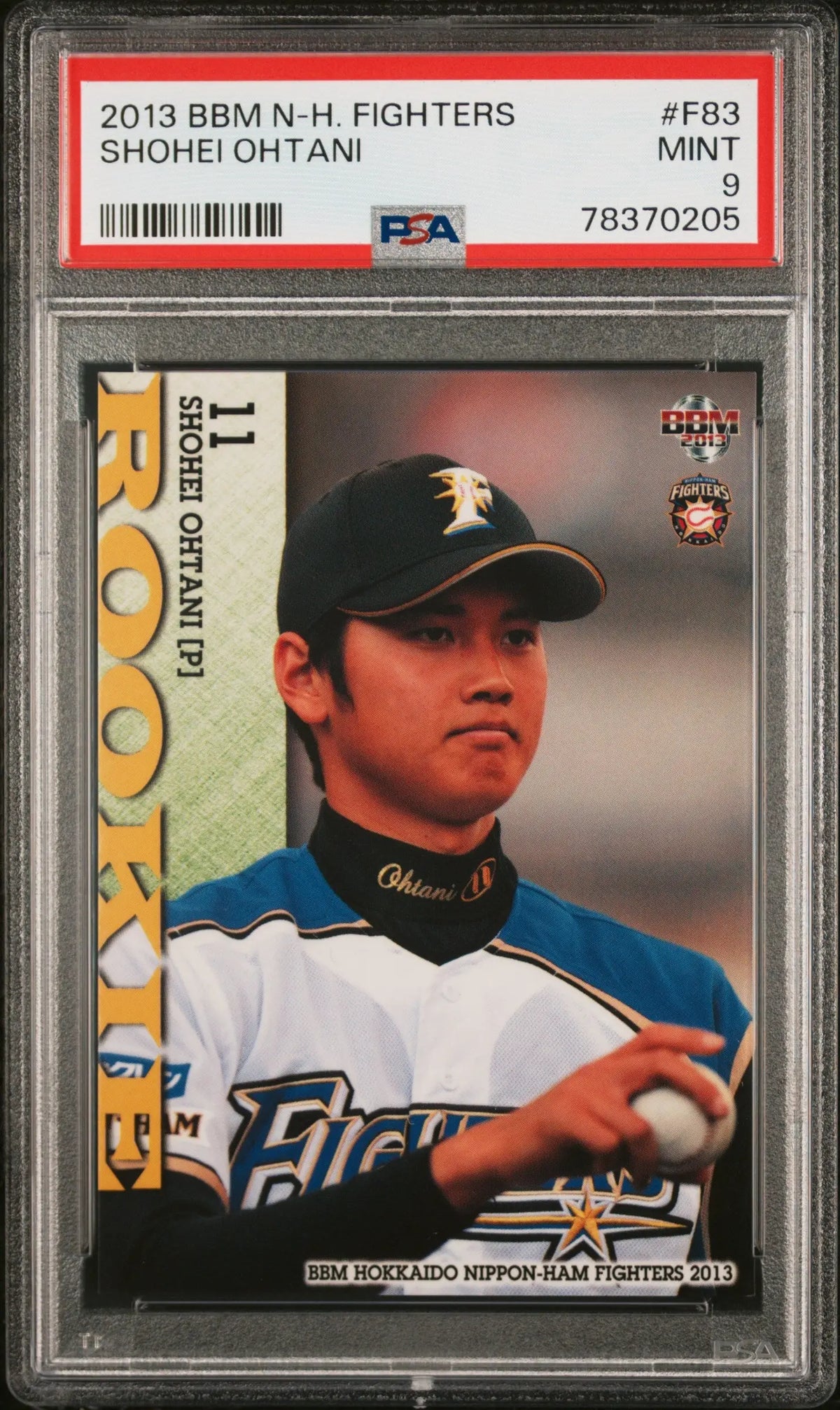 2013 BBM Hokkaido Nippon Ham Fighters Rookie Shohei Ohtani RC PSA 9 