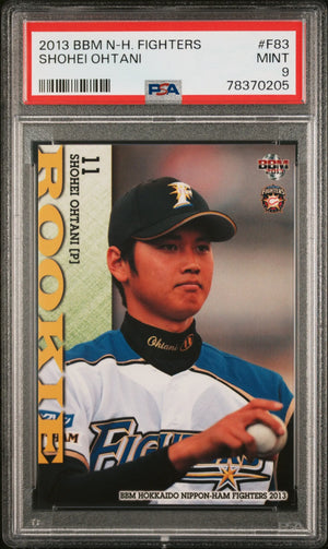 2013 BBM Hokkaido Nippon Ham Fighters Rookie Shohei Ohtani RC PSA 9 
